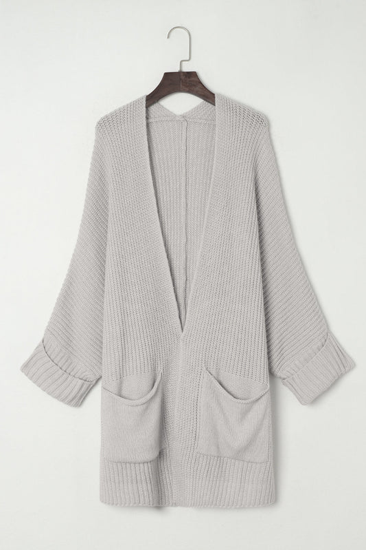 Solid Open Front Cardigan