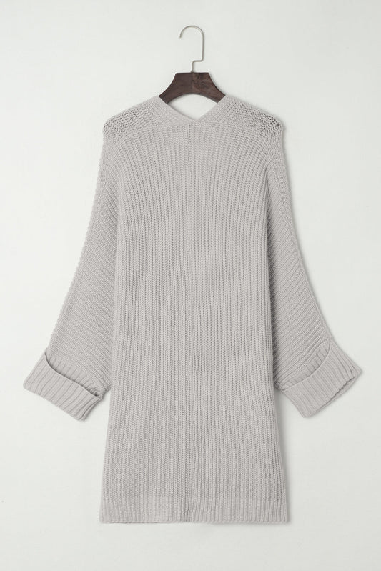 Solid Open Front Cardigan