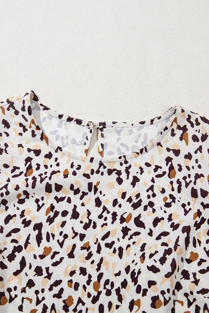 Leopard Flutter Sleeve Mini Dress