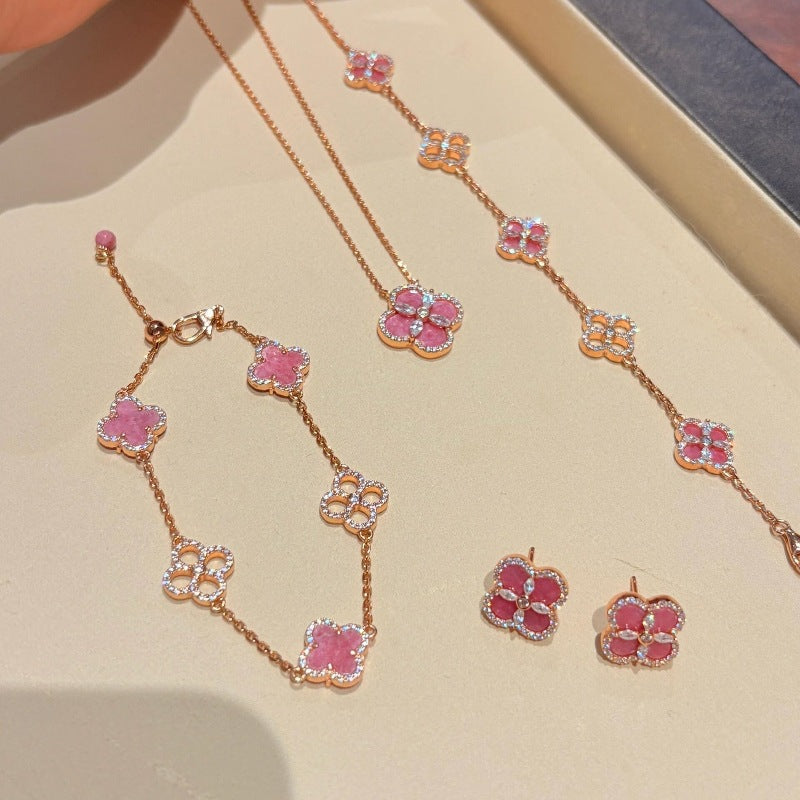 Pink Four Leaf Clover Jewelry Collection