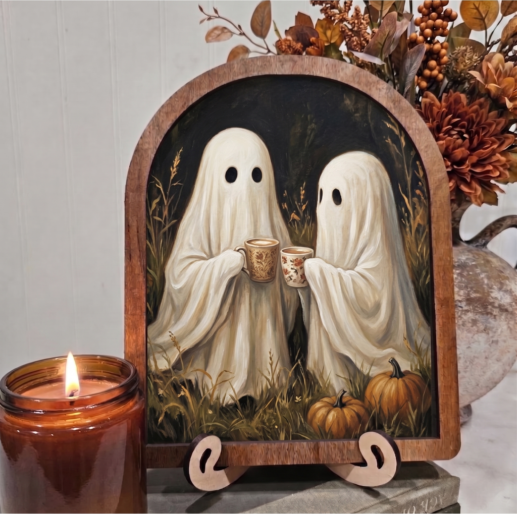 Coffee Ghosts Framed Art with Stands