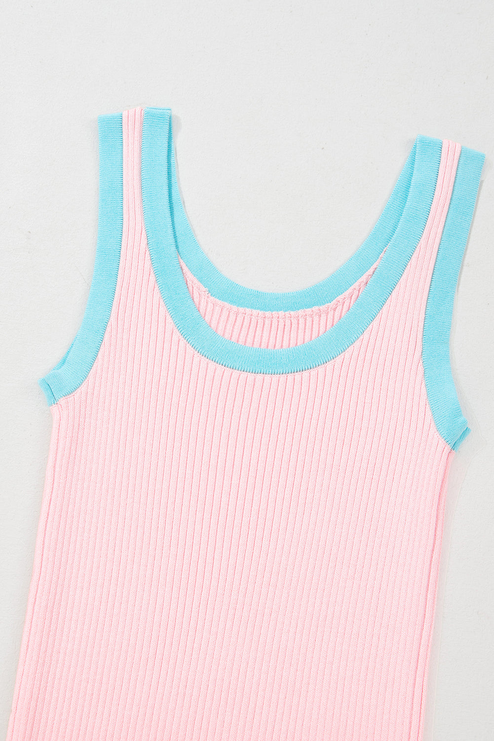 Colorblock Edge Ribbed Tank Top