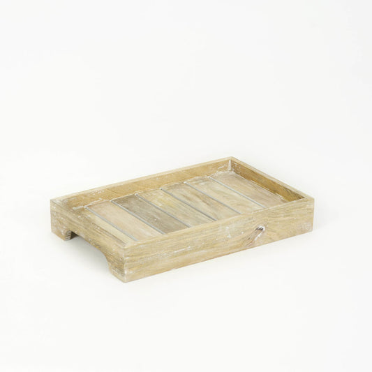 16x2.5x10 Mango Wood tray, natural/white