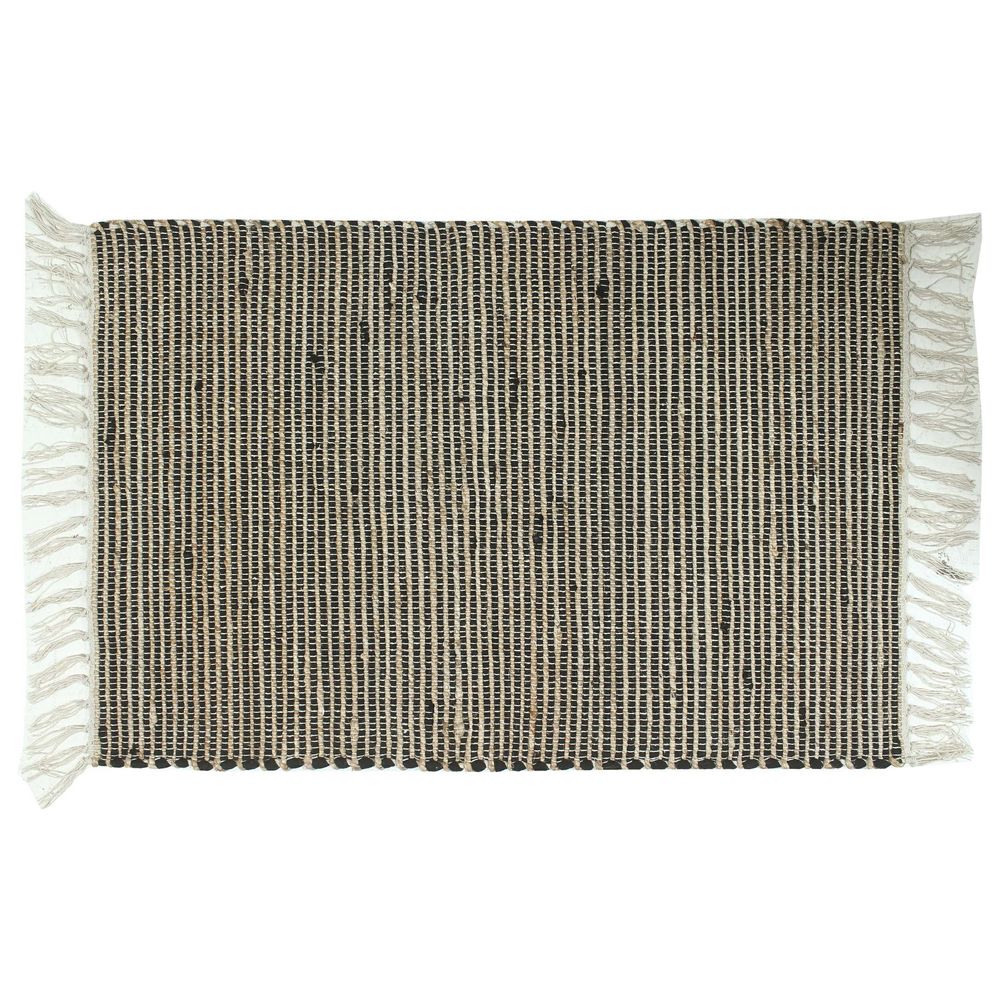 24x35 jute/chindi rug w/ fringes, bk/natural