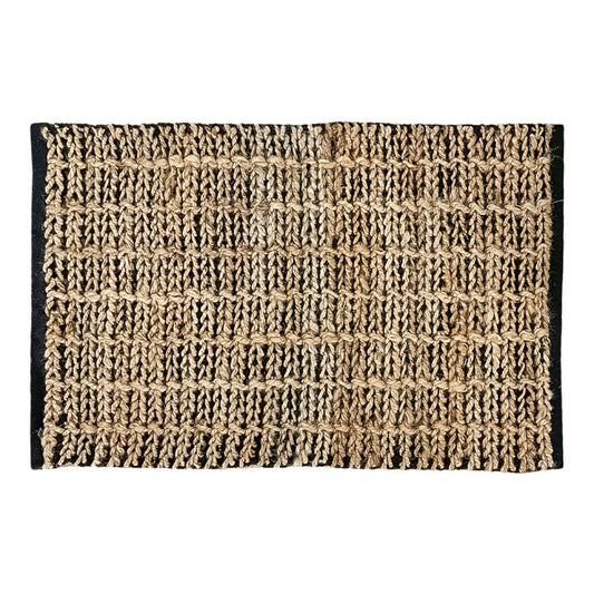 24x35 jute hemmed rug, bk/natural