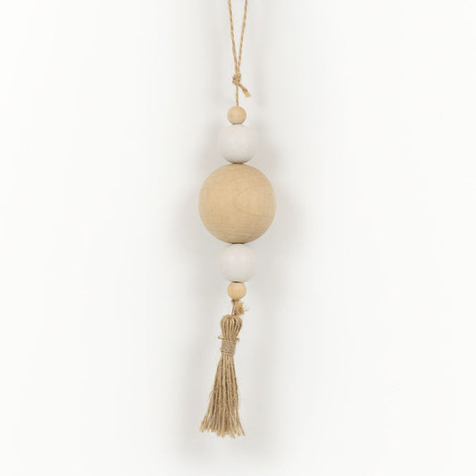 2x8x2 wd orn w/tassel (BEADS) natural/white