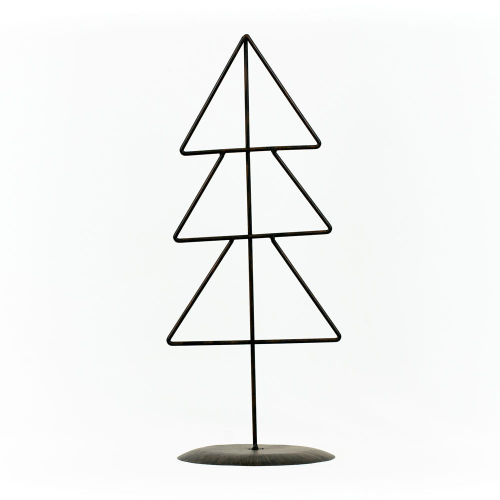 8" X 18" Metal Christmas Tree On Stand (TriANGELe) Black