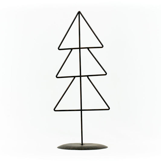 8" X 18" Metal Christmas Tree On Stand (TriANGELe) Black