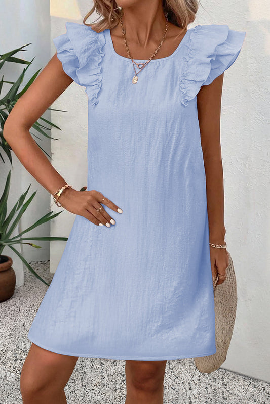 Textured Bow Back Mini Dress