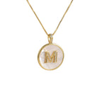 Gold Shell Initial Pendant Necklace