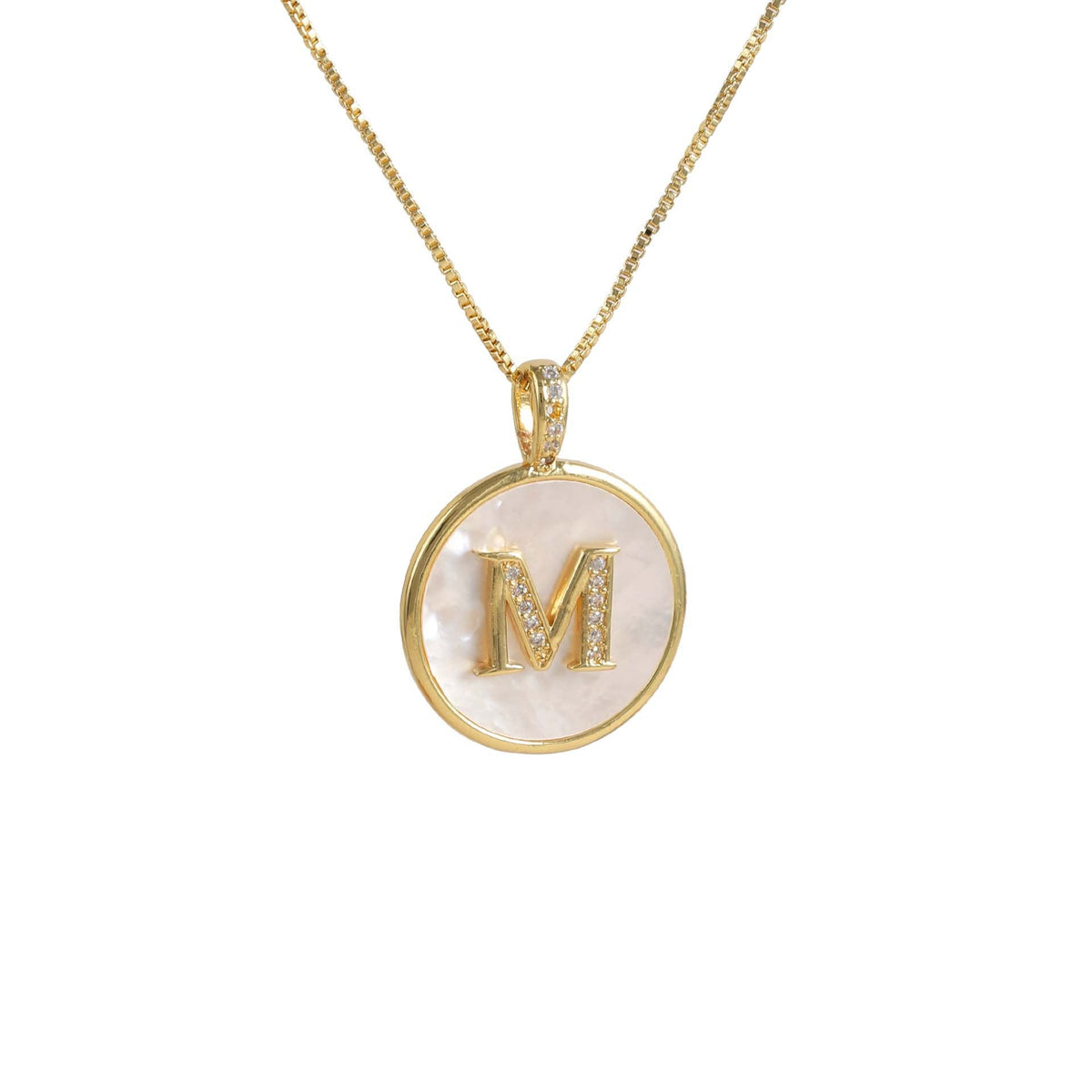 Gold Shell Initial Pendant Necklace