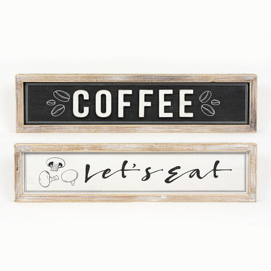 25x6x1.5 reverse wood frmd sn (EAT/COFFEE) white/bk