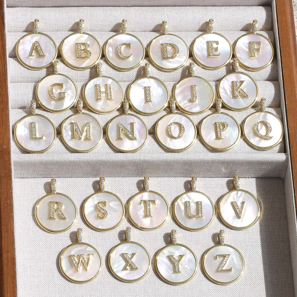 Gold Shell Initial Pendant Necklace