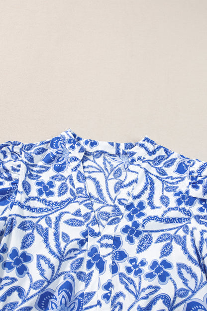 Floral Puff Sleeve Tiered Dress