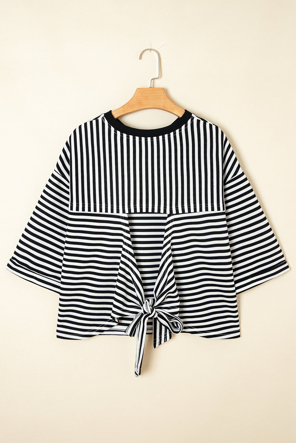 Stripe Bow Back Cutout Tee