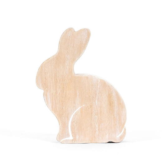 4.75" X 6" X 1" Wood Cutout Shape (Bunny) Natural/white