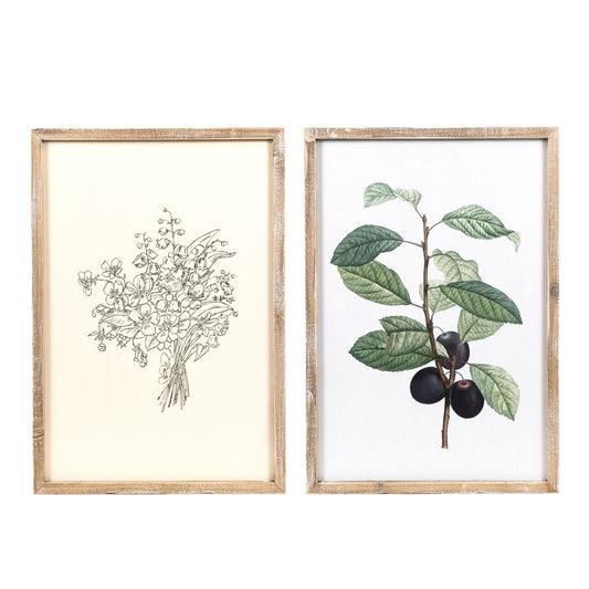 17x24.5x1.5 reverse wood frmd sn (FLWRS/FRUIT) multi