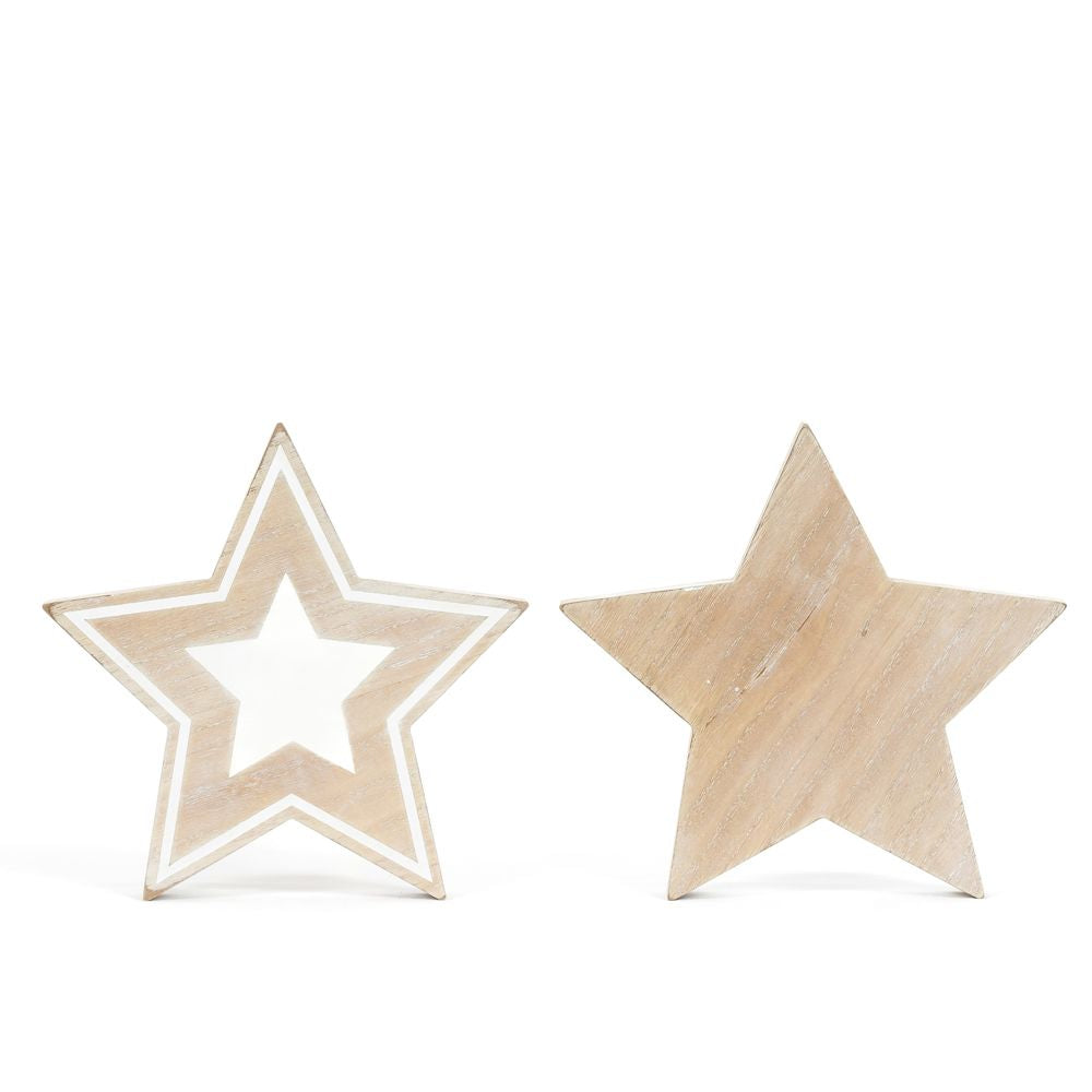 5x5x1 rvs chunky wood shape (STAR) natural/white