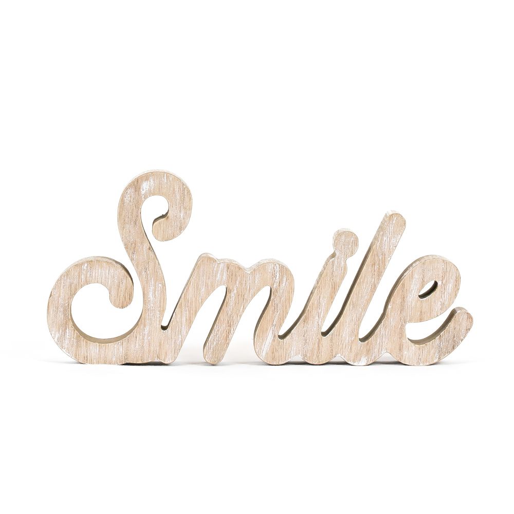 10x5x1 wood cutout (SMILE) natural