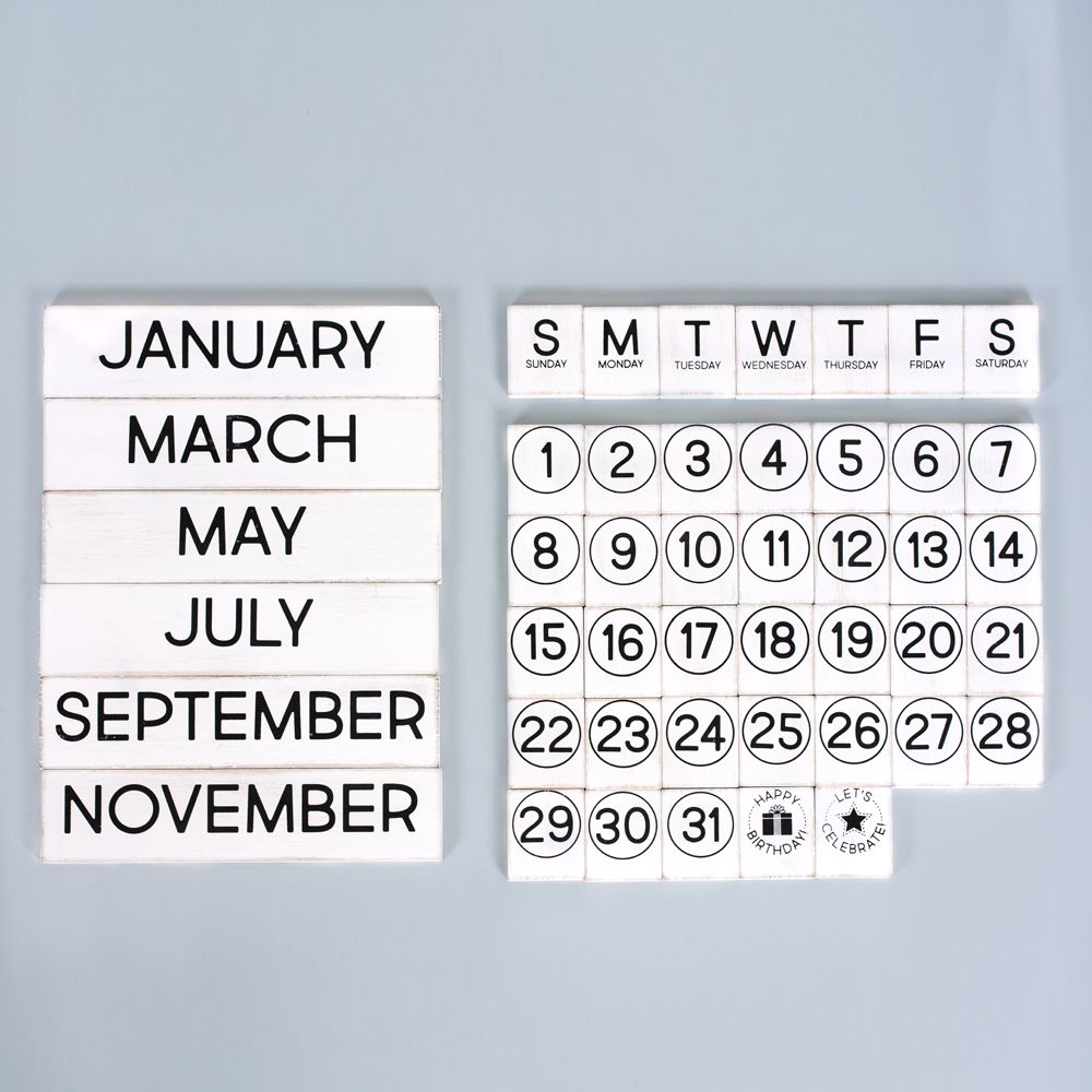 11x20x.25 bag 46 pcs 2x.25 (CALENDAR) white/bk