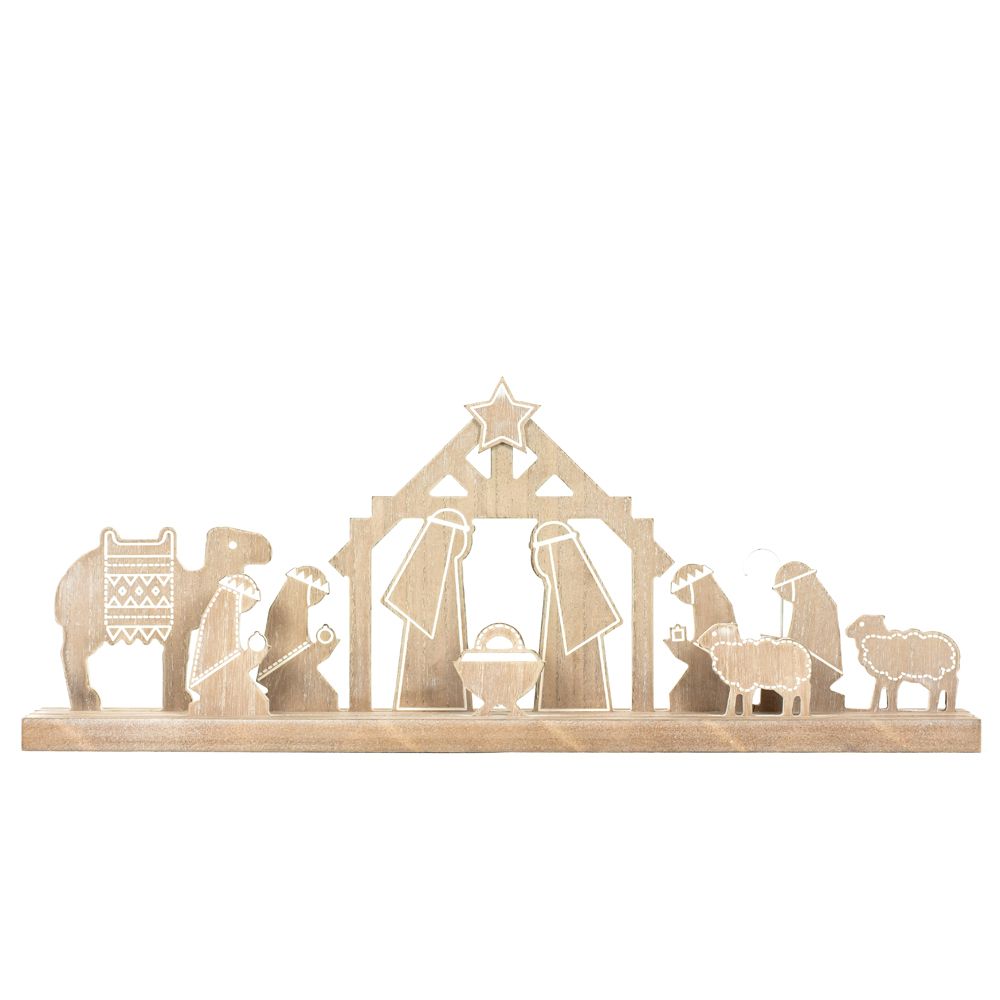 23x9x3 wd cutout on base (NATIVITY) natural/white