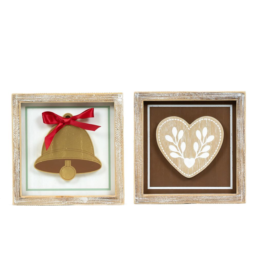 7x7x1.5 rvs wood frame sign (BELL/HEART) multi