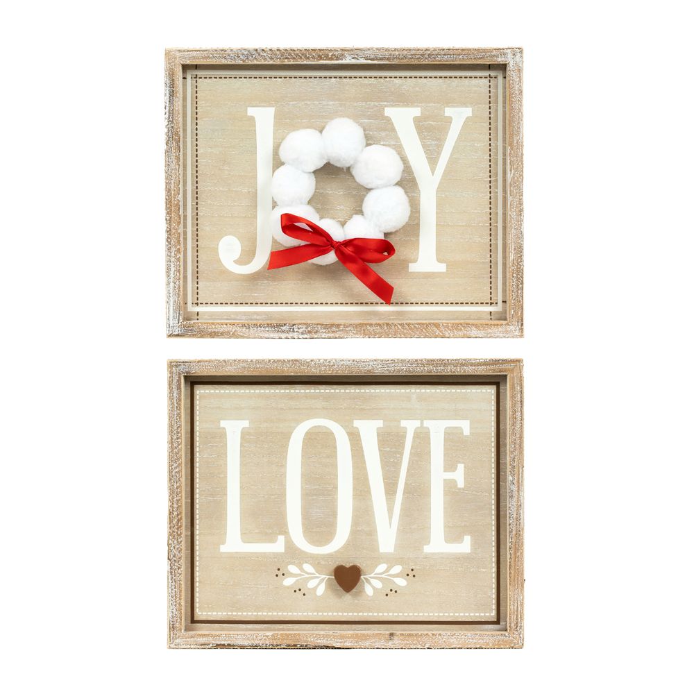 13x10x1.5 rvs wood frame sign (JOY/LOVE) multi