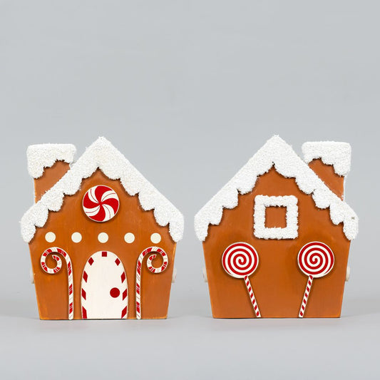 6x7x1 chunky wood shape (GINGERBREAD HOUSE) multi