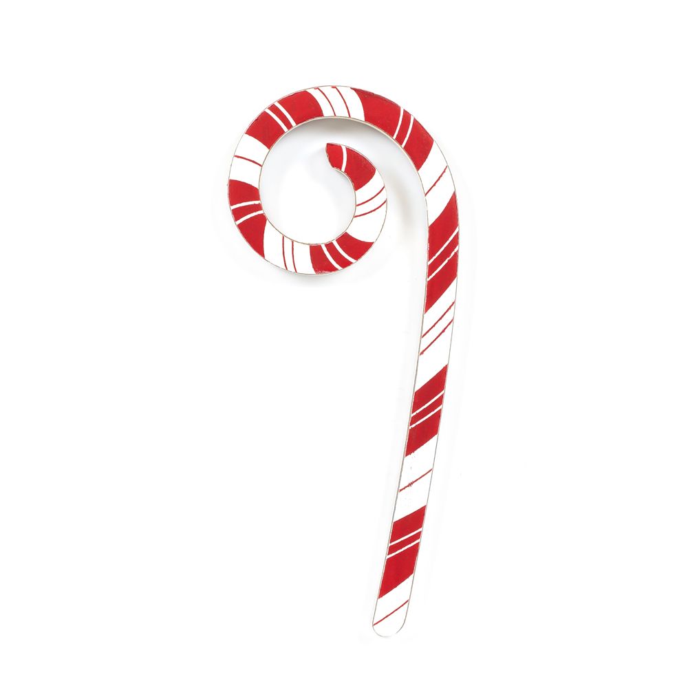 3x8x.5 wood candy cane, rd/white