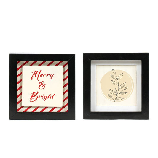 5x5x1.5 rvs wood frame sign (MERRY/PLANT) multi