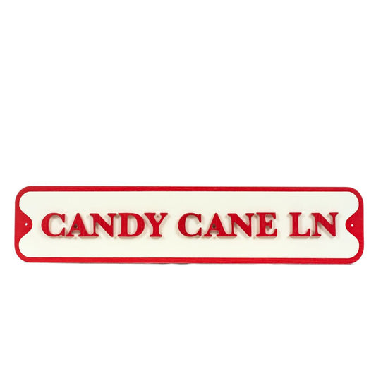 23x5x.5 wood sign (CANDY) rd/white