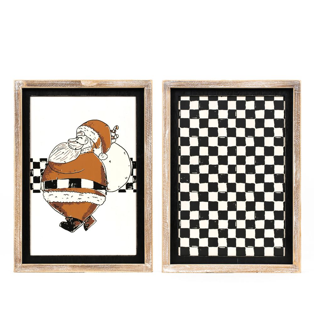 10x14x1.5 rvs wood frame sign (SANTA/CHECK) multi