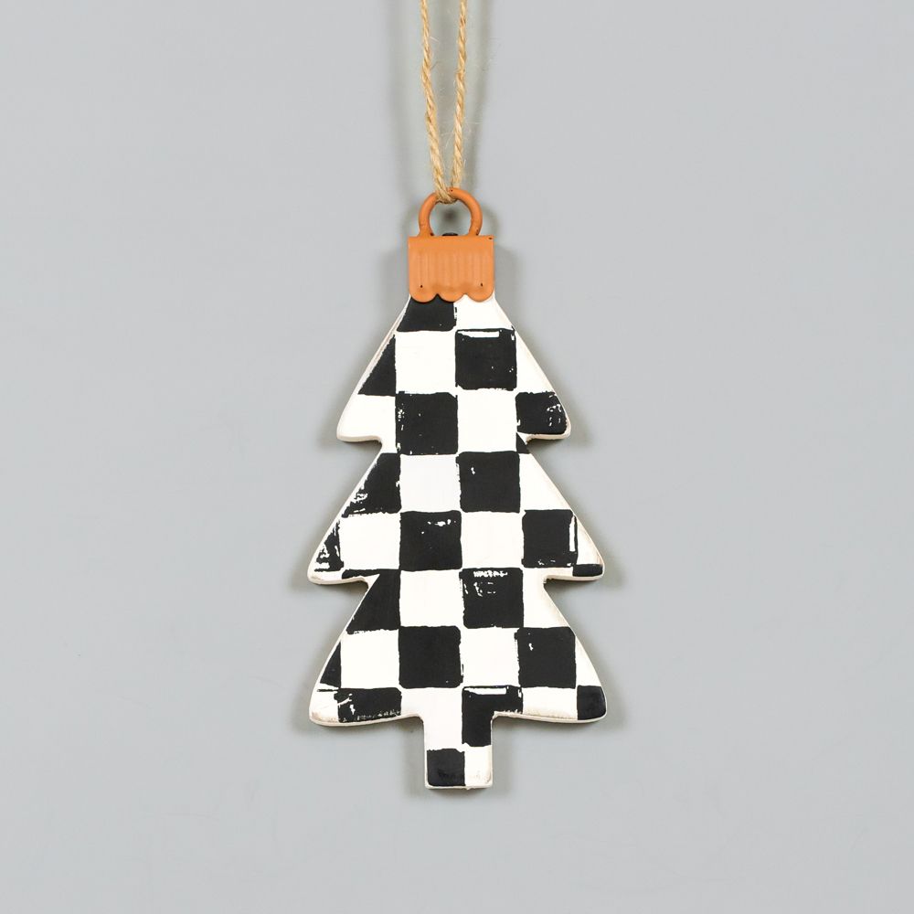 3x5x.5 wood ornament (TREE) white/bk