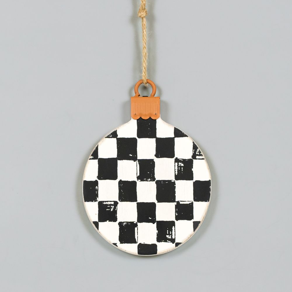 4x5x.5 wood ornament (BALL) white/bk