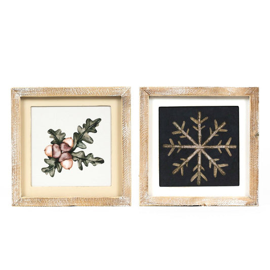 10x10x1.5 rvs wood frame sign (SNOWFLAKE/ACORN) multi