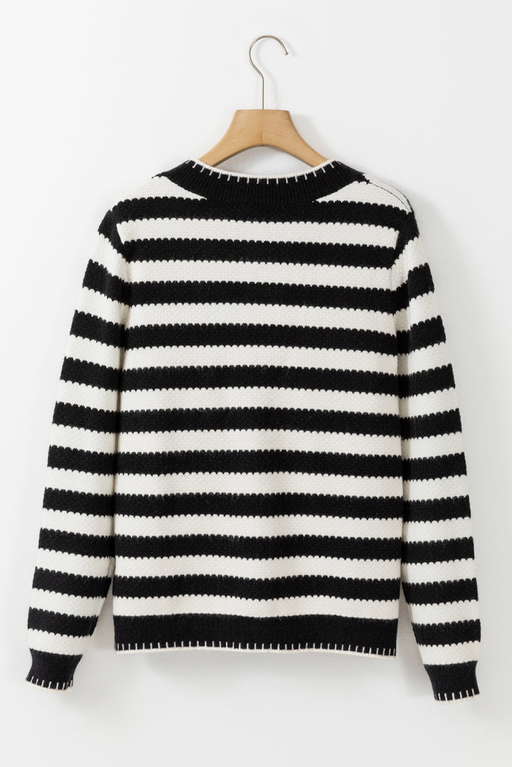 Stripe Buttoned Cardigan Sweater