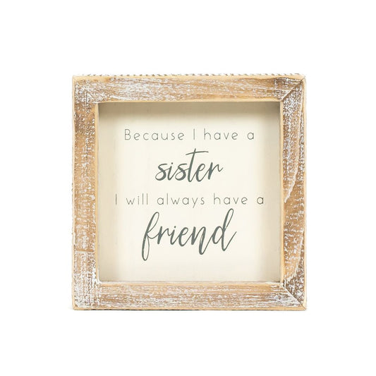 5x5x1.5 wood frame sign (SISTER) Whitegy