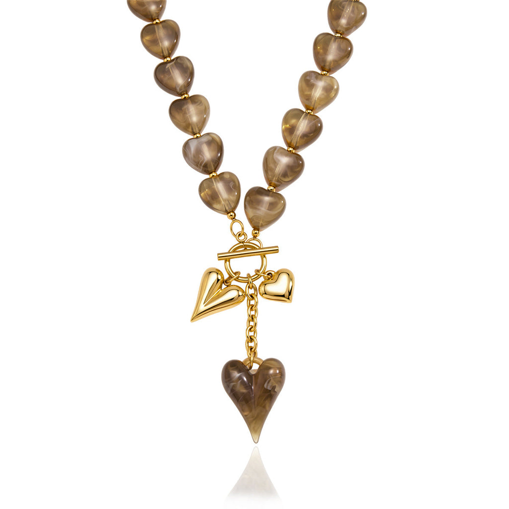 Heart Charm Toggle Necklace