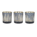 Navy Pine Tree Glass Votive Holder (Set of 3)