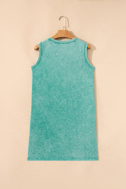 Mineral Wash Sleeveless Mini Dress