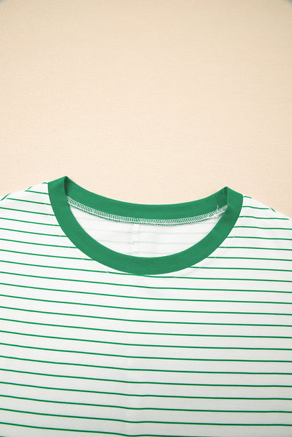 Stripe Ruffle Sleeve T-Shirt Dress