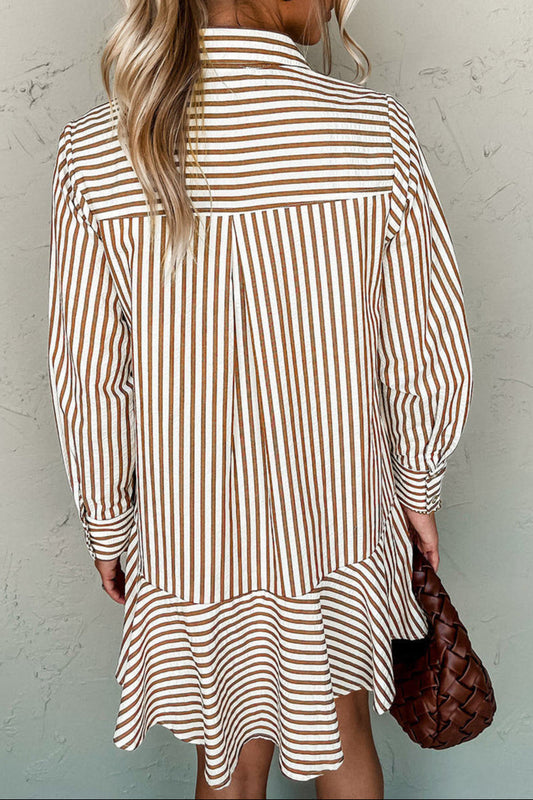 Stripe Collared Shirt Mini Dress