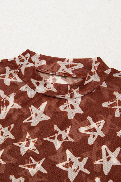 Star Mesh Long Sleeve Top
