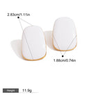 18K gold geometric oval/crescent-shaped earrings with simple and elegant design