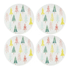 Ceramic Pine Tree Print Plate (Set of 4)