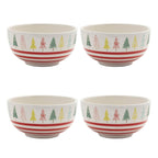 Ceramic Pine Tree Print Bowl (Set of 4)