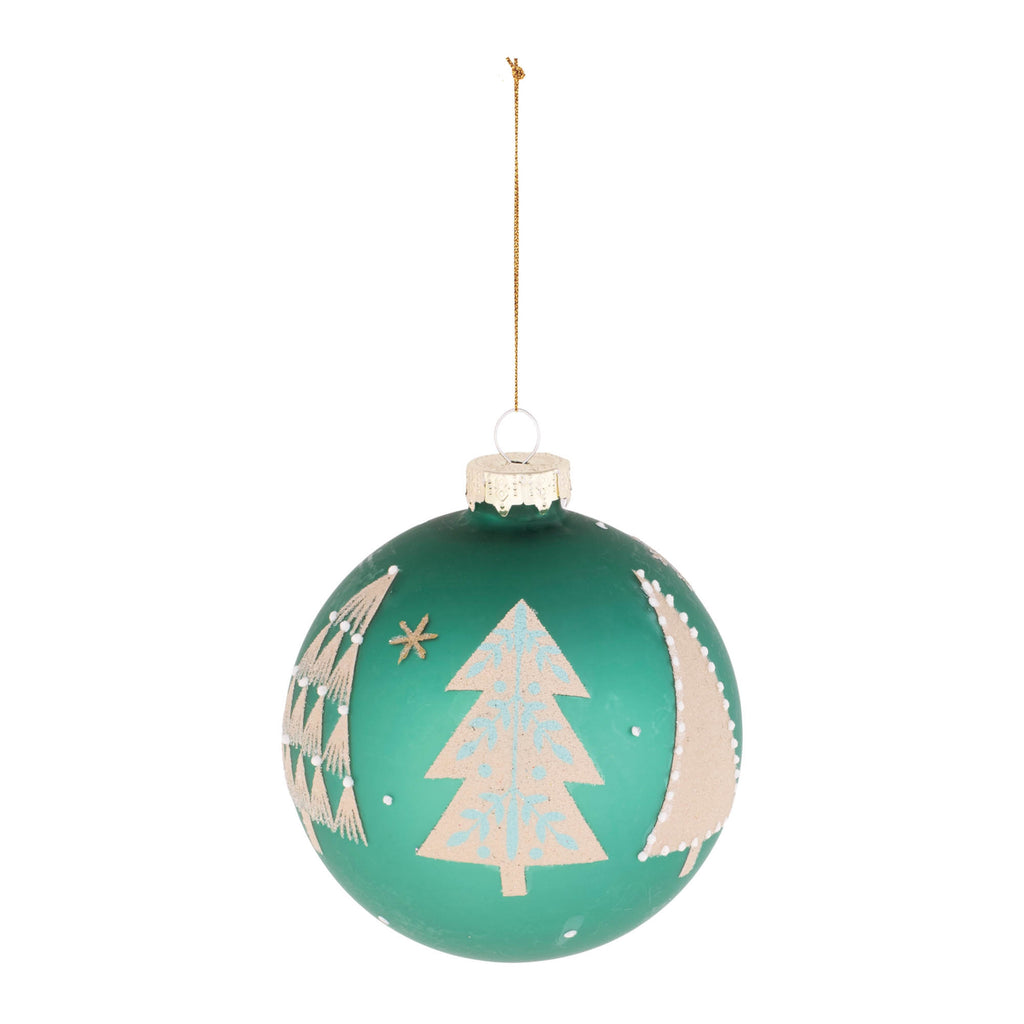 Beaded Pine Tree Ball Ornament (Set of 6)