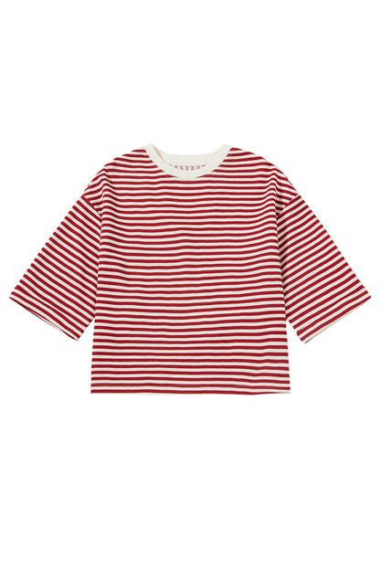 Stripe Bow Back Cutout Tee