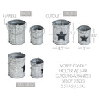 Rustic Galvanized Star Candle Pails Set of 2