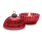 Glass Ornament with LED Candle Inside 4"D